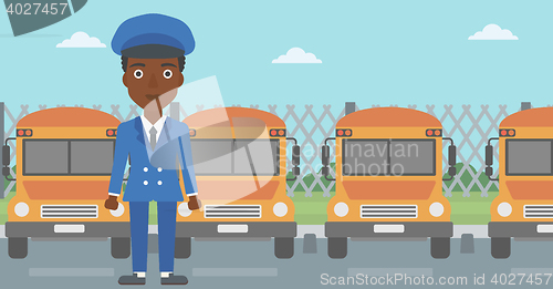 Image of School bus driver vector illustration.