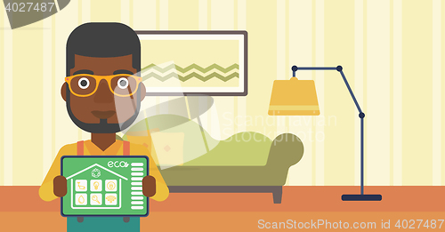 Image of Smart home automation vector illustration.