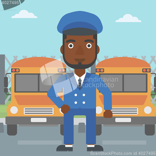 Image of School bus driver vector illustration.