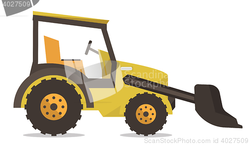 Image of Large yellow bulldozer vector illustration.