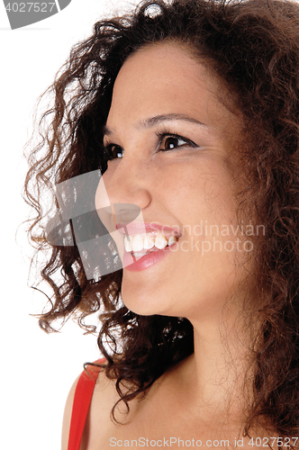 Image of Closeup portrait of smiling woman.
