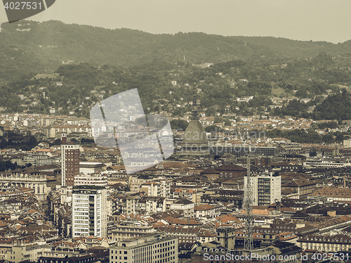 Image of Aerial view of Turin vintage desaturated