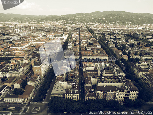 Image of Aerial view of Turin vintage desaturated