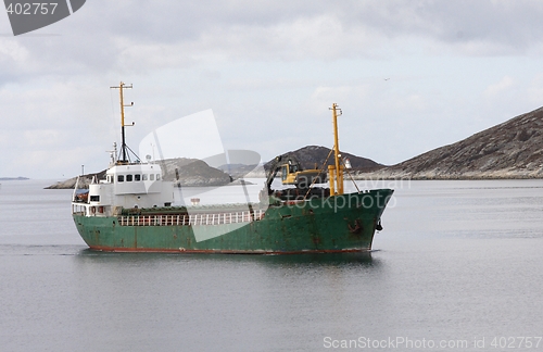 Image of Small Norwegian cargo boat.