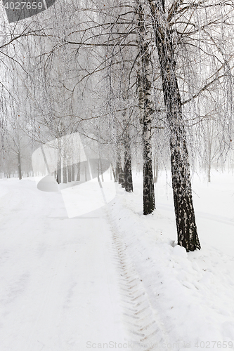 Image of winter road with snow