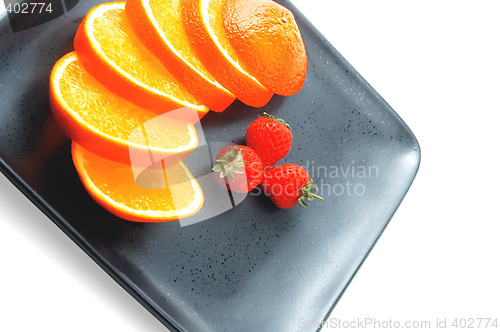 Image of orange & strawberries