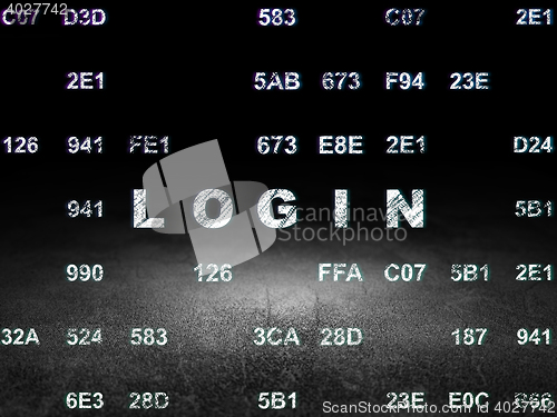 Image of Privacy concept: Login in grunge dark room