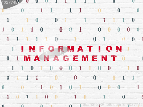 Image of Data concept: Information Management on wall background