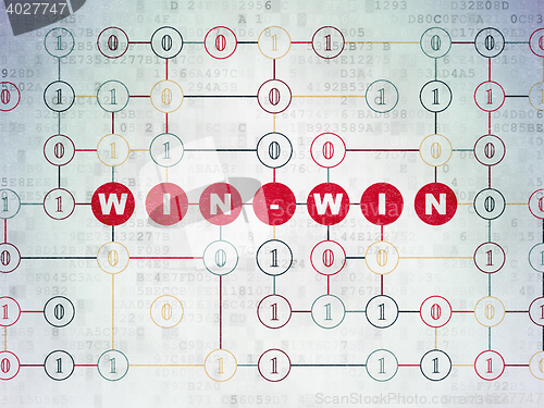 Image of Finance concept: Win-Win on Digital Data Paper background