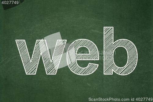 Image of Web development concept: Web on chalkboard background