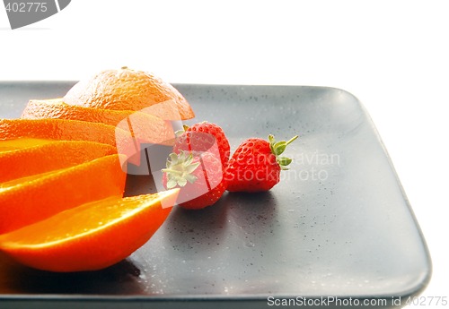 Image of orange & strawberries