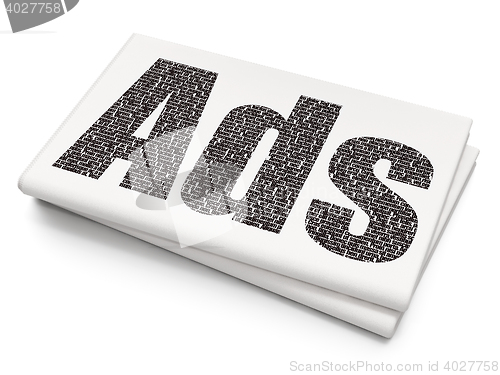 Image of Advertising concept: Ads on Blank Newspaper background