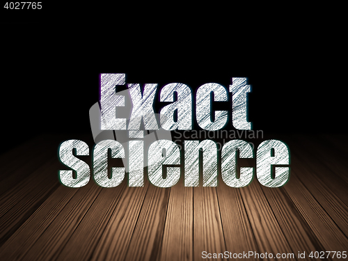 Image of Science concept: Exact Science in grunge dark room