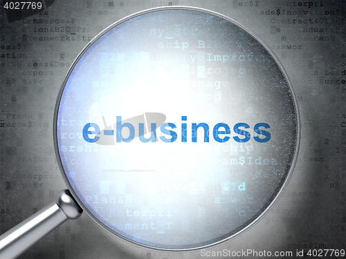 Image of Business concept: E-business with optical glass