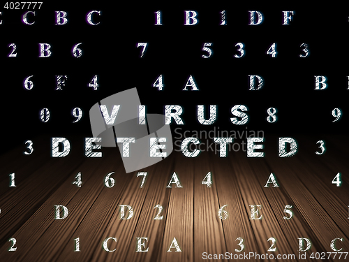 Image of Protection concept: Virus Detected in grunge dark room