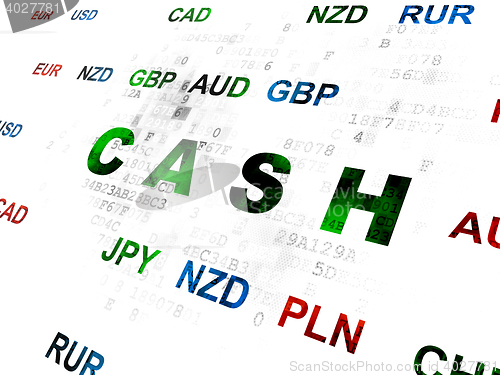 Image of Money concept: Cash on Digital background