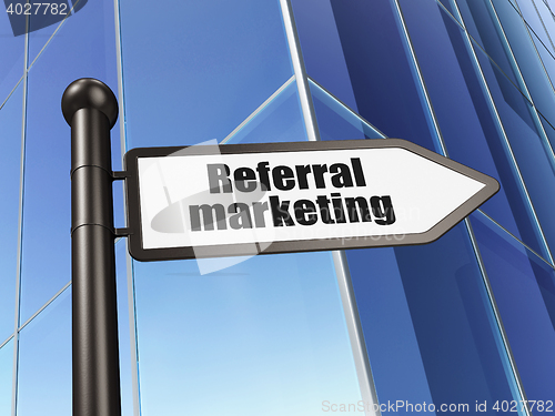 Image of Marketing concept: sign Referral Marketing on Building background