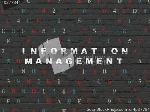 Image of Data concept: Information Management on wall background