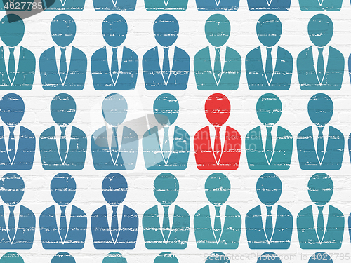 Image of Finance concept: business man icon on wall background