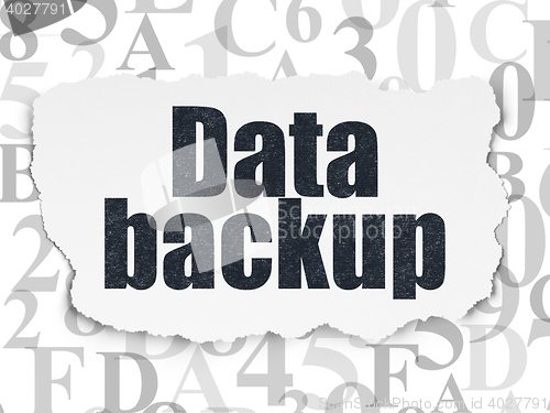 Image of Information concept: Data Backup on Torn Paper background