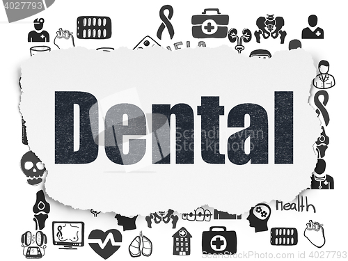 Image of Health concept: Dental on Torn Paper background