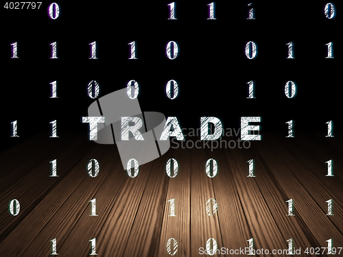 Image of Finance concept: Trade in grunge dark room