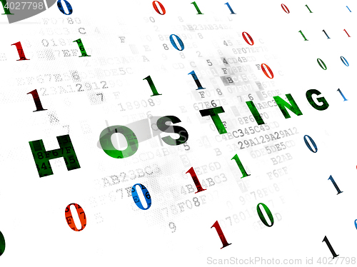 Image of Web design concept: Hosting on Digital background