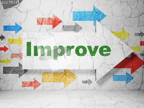 Image of Finance concept: arrow with Improve on grunge wall background