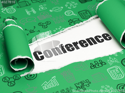 Image of Business concept: black text Conference under the piece of  torn paper