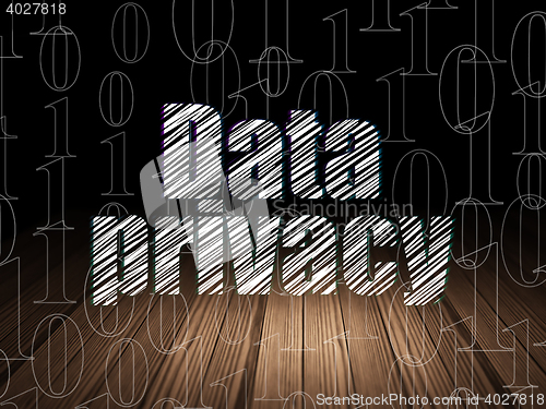 Image of Privacy concept: Data Privacy in grunge dark room