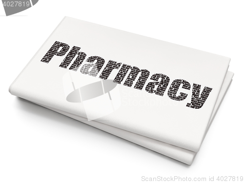 Image of Medicine concept: Pharmacy on Blank Newspaper background