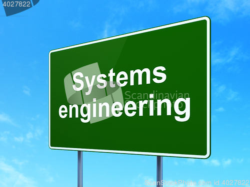 Image of Science concept: Systems Engineering on road sign background