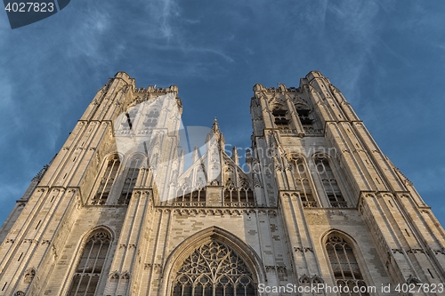 Image of BRUSSELS, BELGIUM-NOVEMBER 23, 2014: The Cathedral of St. Michael and St. Gudula, 1000 year old cathedral in the Capital