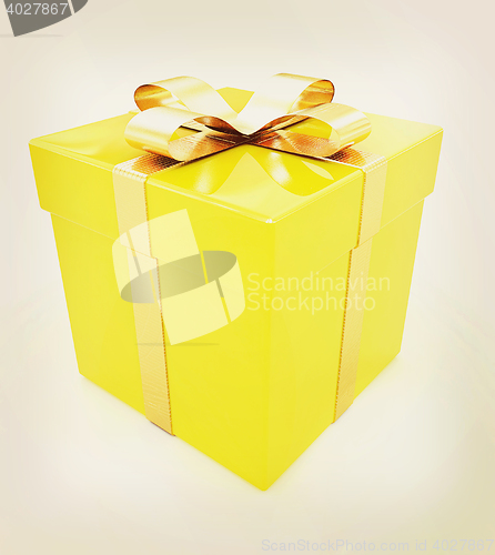 Image of Bright christmas gift. 3D illustration. Vintage style.