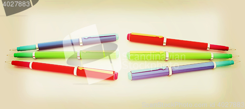 Image of corporate pen design . 3D illustration. Vintage style.