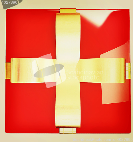 Image of Bright christmas gift background . 3D illustration. Vintage styl