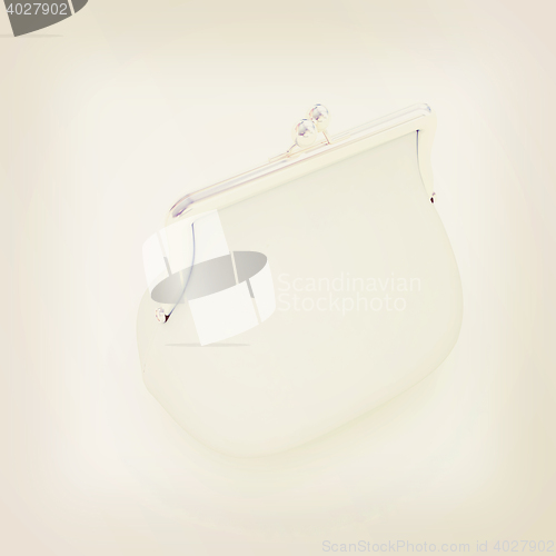 Image of purse on white background . 3D illustration. Vintage style.