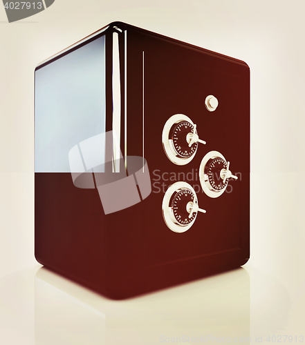 Image of safe. 3D illustration. Vintage style.