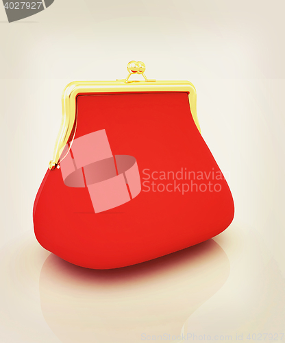 Image of Purse. 3D illustration. Vintage style.