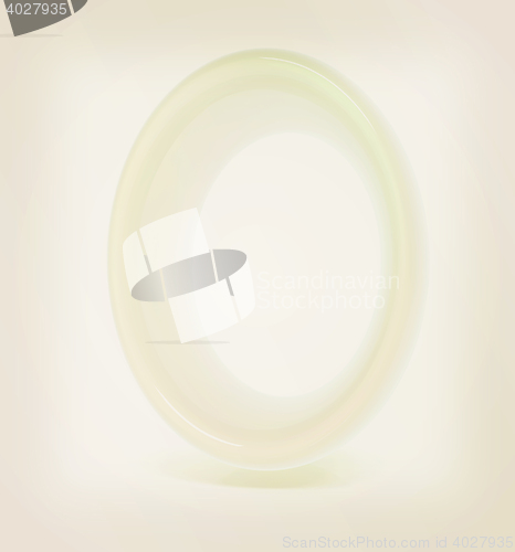 Image of Glossy alphabet. The letter \"O\". 3D illustration. Vintage style.