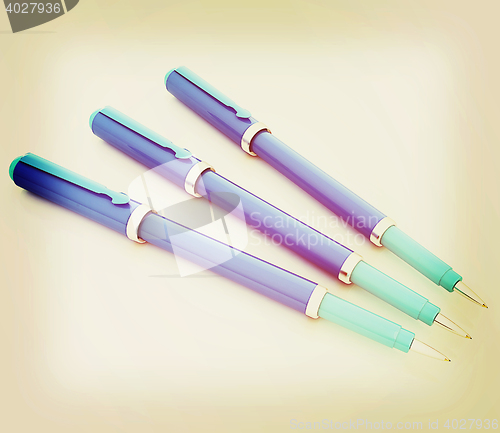 Image of corporate pen design . 3D illustration. Vintage style.