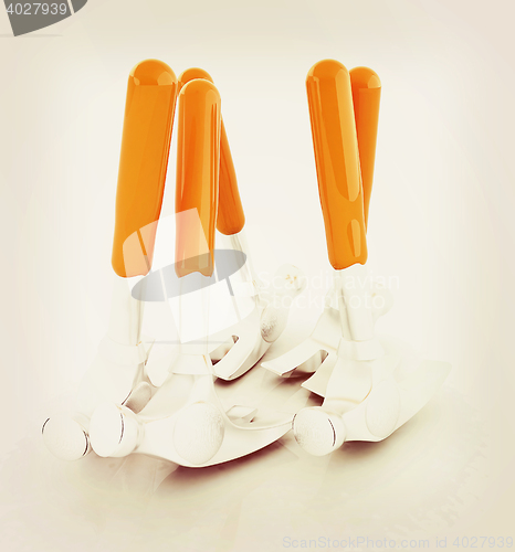 Image of Hammer on white background . 3D illustration. Vintage style.