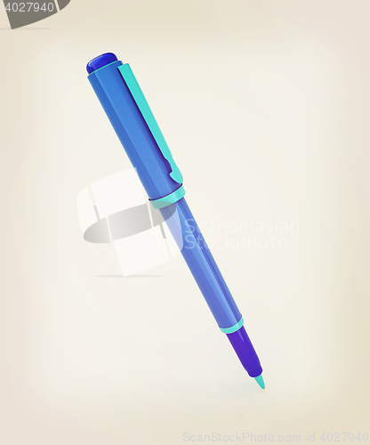 Image of corporate pen design . 3D illustration. Vintage style.