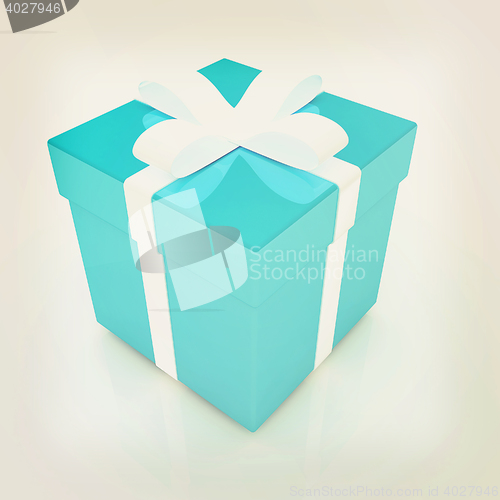Image of Bright christmas gift. 3D illustration. Vintage style.