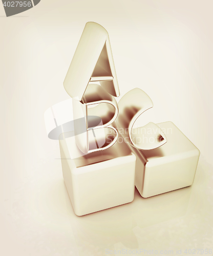 Image of Alphabet and blocks. 3D illustration. Vintage style.