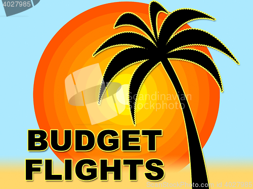 Image of Budget Flights Means Special Offer And Aeroplane