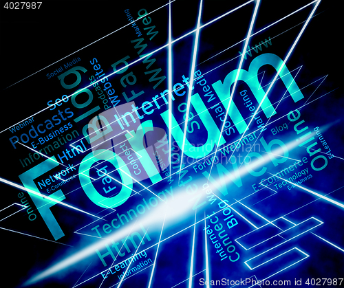 Image of Forum Word Represents Social Media And Chat