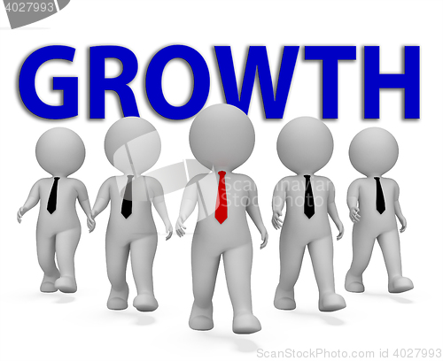 Image of Growth Businessmen Shows Executive Entrepreneurial And Gain 3d R