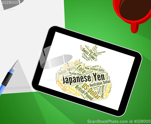 Image of Japanese Yen Shows Foreign Currency And Banknote