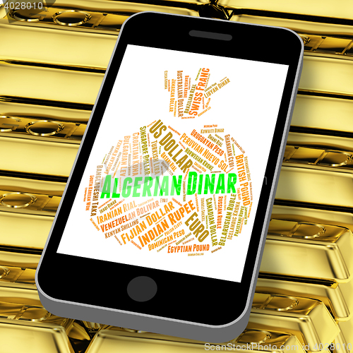 Image of Algerian Dinar Indicates Worldwide Trading And Broker